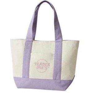 Trader Joe's Large Lavender Canvas Tote Bag